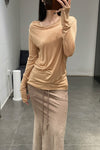 BASERANGE Classic bamboo fiber bamboo cotton long-sleeved T-shirt series collection round neck bottoming shirt France BAS-TOLS-BL-000-AURAL aural 24 new upgrade